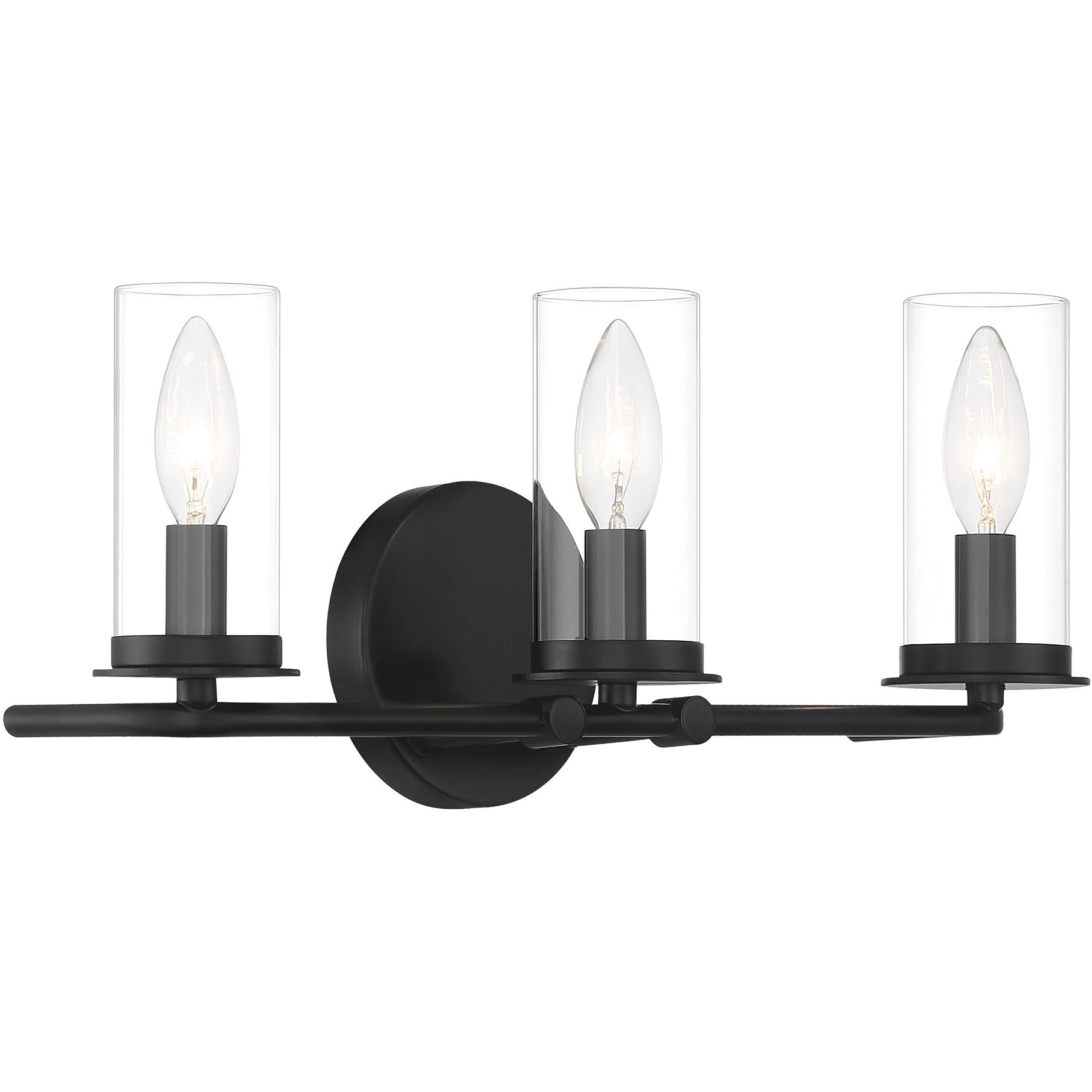Hudson Heights 3 Light 18 inch Matte Black Vanity Light Wall Light